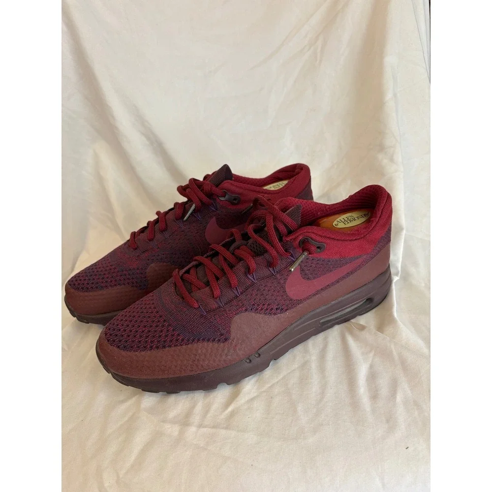 Nike Air Max 1 Ultra 2.0 Flyknit Mens 11 Burgundy Bordeaux 855950-500